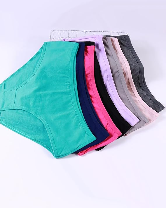 Teen Girls Cotton Brief Panties 8-Pack | Soft Breathable Everyday Underwear for Girls