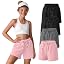 Girls Athletic Shorts 4 Pack with Pockets – Elastic Waist Drawstring Summer Short Pants for Teen Girls Kids Ages 5-14