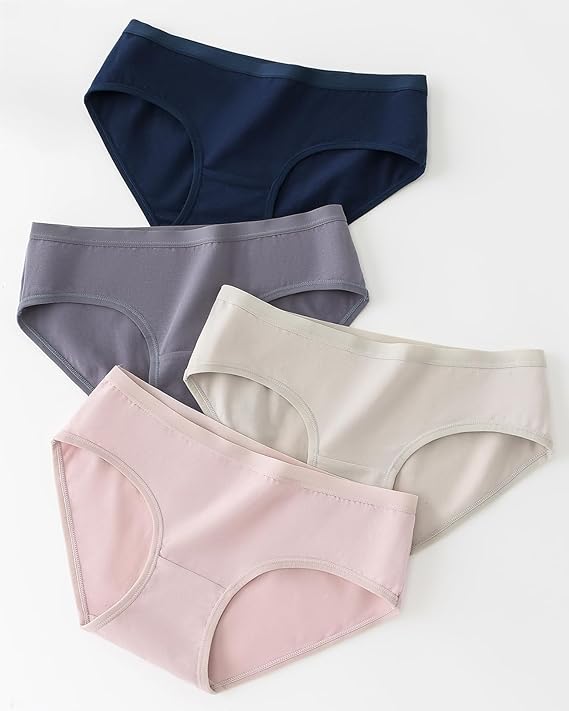 TweenFit Teen Girls Cotton Underwear Briefs – Solid Color Pack of 8 | Soft & Breathable Panties