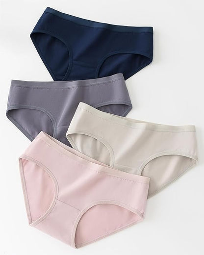 TweenFit Teen Girls Cotton Underwear Briefs – Solid Color Pack of 8 | Soft & Breathable Panties