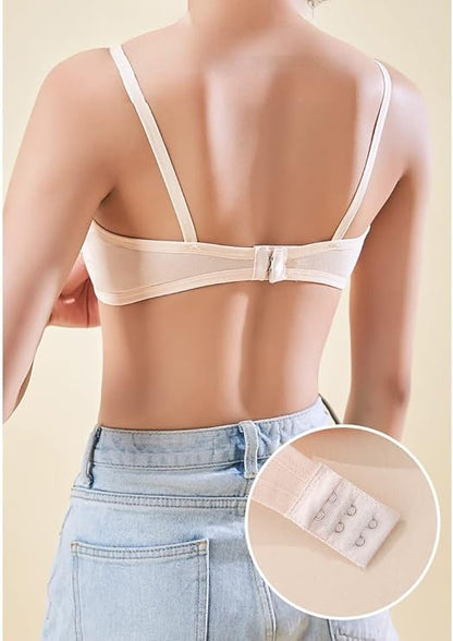 TweenFit Big Girls Adjustable Cotton Training Bra – Wireless Light Padded Bra for Ages 10-16