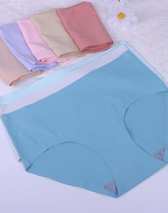 TweenFit Teen Girls Seamless Stretch No Show Panties Multi-Pack – Ice Silk Breathable Underwear Ages 7-16