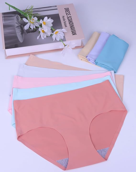 TweenFit Teen Girls Seamless Stretch No Show Panties Multi-Pack – Ice Silk Breathable Underwear Ages 7-16