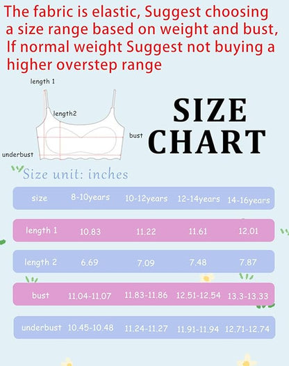 TweenFit Girls Seamless Training Bra – No Show Sport Light Padded with Adjustable Straps | Multi-Pack